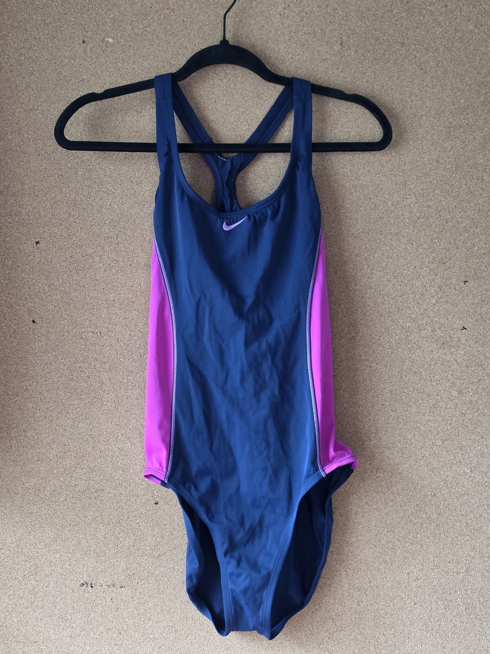 Nike Racerback One‑Piece Swimsuit L Navy Pink Athletic Performance